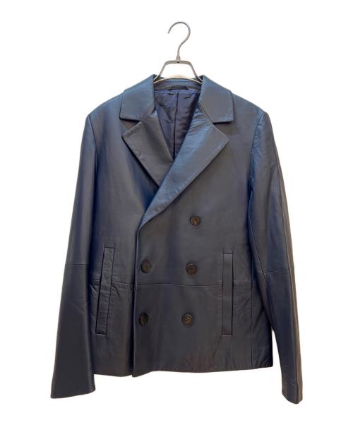 Calvin Klein（カルバンクライン）Calvin Klein (カルバンクライン) レザージャケット ネイビー サイズ:36の古着・服飾アイテム