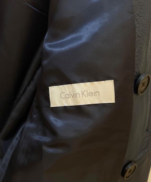 Calvin Klein（カルバンクライン）Calvin Klein (カルバンクライン) レザージャケット ネイビー サイズ:36の古着・服飾アイテム