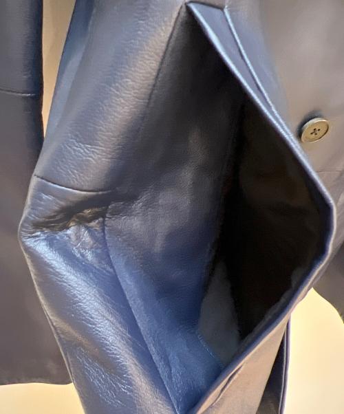 Calvin Klein（カルバンクライン）Calvin Klein (カルバンクライン) レザージャケット ネイビー サイズ:36の古着・服飾アイテム