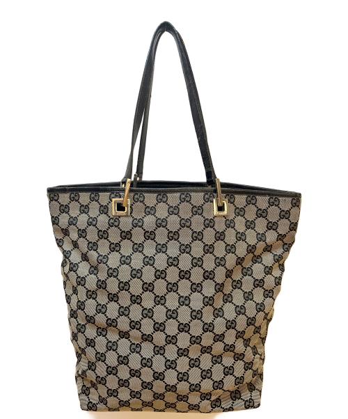 GUCCI（グッチ）GUCCI (グッチ) トートバッグ/GG ブラック×ベージュの古着・服飾アイテム