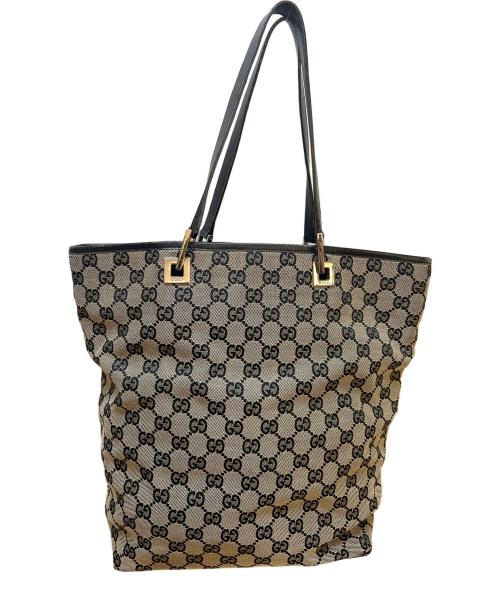 GUCCI（グッチ）GUCCI (グッチ) トートバッグ/GG ブラック×ベージュの古着・服飾アイテム