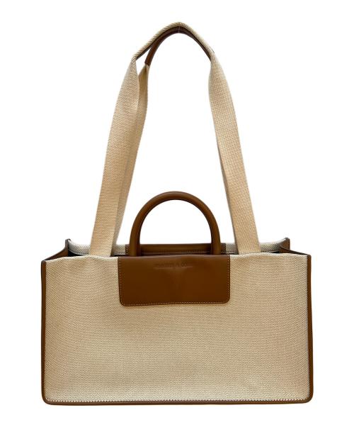 CHARLES & KEITH（チャールズアンドキース）CHARLES & KEITH (チャールズアンドキース) 2WAYバッグ ベージュ×ブラウンの古着・服飾アイテム