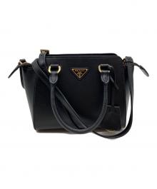 PRADA（プラダ）の古着「ショルダーバッグ/ガリレア･サフィアーノ」｜ブラック
