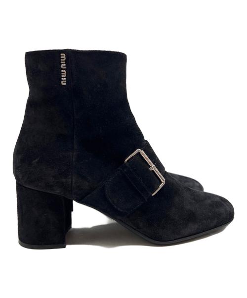 MIU MIU（ミュウミュウ）MIU MIU (ミュウミュウ) ブーティ ブラック サイズ:SIZE 37 1/2の古着・服飾アイテム
