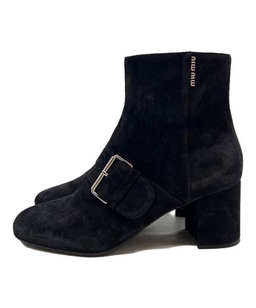 MIU MIU（ミュウミュウ）MIU MIU (ミュウミュウ) ブーティ ブラック サイズ:SIZE 37 1/2の古着・服飾アイテム