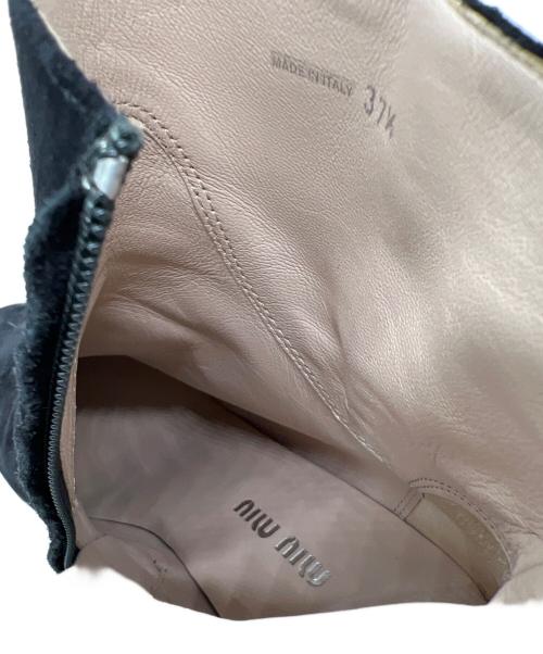 MIU MIU（ミュウミュウ）MIU MIU (ミュウミュウ) ブーティ ブラック サイズ:SIZE 37 1/2の古着・服飾アイテム