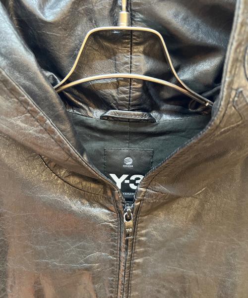 Y-3（ワイスリー）Y-3 (ワイスリー) ラムレザー パンチングロゴ ジャケット ブラック サイズ:XSの古着・服飾アイテム