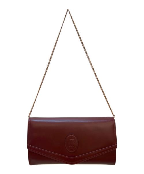 Cartier（カルティエ）Cartier (カルティエ) チェーンショルダーバッグ ボルドーの古着・服飾アイテム
