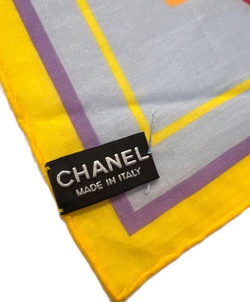 CHANEL（シャネル）CHANEL (シャネル) コットンスカーフ スカイブルー×ピンクの古着・服飾アイテム