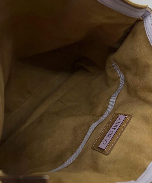 JIMMY CHOO（ジミーチュウ）JIMMY CHOO (ジミーチュウ) パテントレザーハンドバッグ ブラウンの古着・服飾アイテム