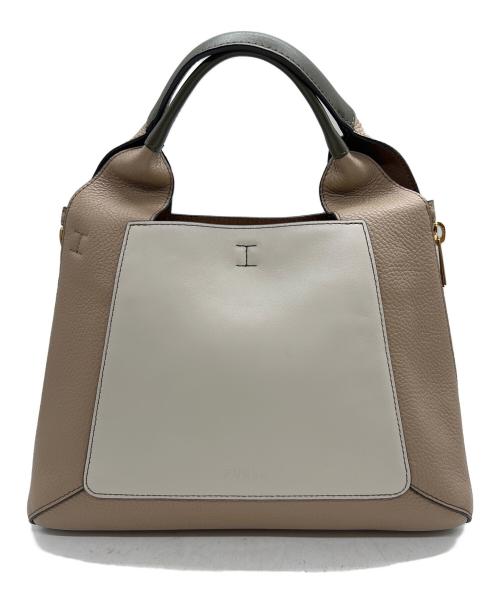 FURLA（フルラ）FURLA (フルラ) ハンドバッグ カーキ×アイボリーの古着・服飾アイテム