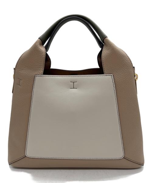 FURLA（フルラ）FURLA (フルラ) ハンドバッグ カーキ×アイボリーの古着・服飾アイテム