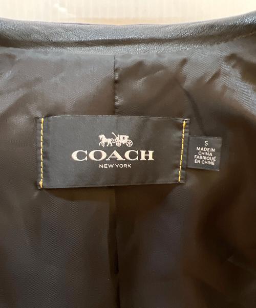 COACH（コーチ）COACH (コーチ) レザージャケット ブラック サイズ:Sの古着・服飾アイテム