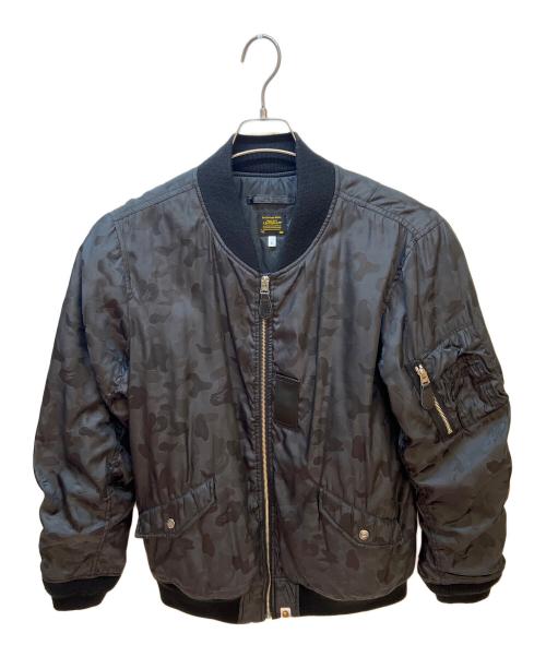 A BATHING APE（アベイシングエイプ）A BATHING APE (アベイシングエイプ) MA-1ジャケット ブラック サイズ:Lの古着・服飾アイテム
