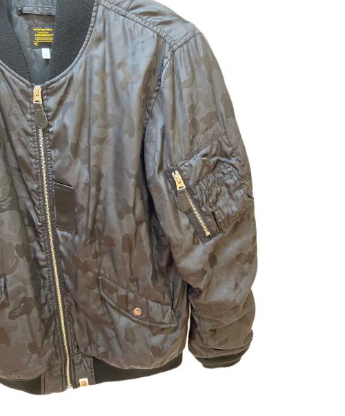 A BATHING APE（アベイシングエイプ）A BATHING APE (アベイシングエイプ) MA-1ジャケット ブラック サイズ:Lの古着・服飾アイテム