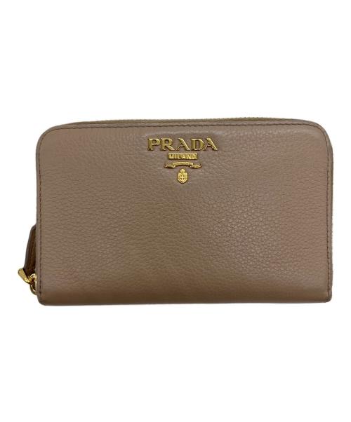 PRADA（プラダ）PRADA (プラダ) ラウンドファスナー財布 ベージュの古着・服飾アイテム