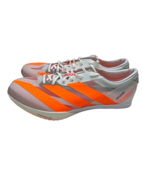 adidas（アディダス）adidas (アディダス) アディゼロ フィネス（短距離） ホワイト×オレンジ サイズ:27cmの古着・服飾アイテム