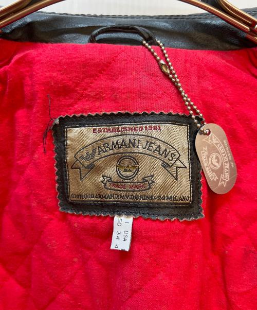 ARMANI JEANS（アルマーニジーンズ）ARMANI JEANS (アルマーニジーンズ) ライダースジャケット ブラック サイズ:34の古着・服飾アイテム