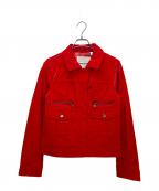 Desigualデシグアル）の古着「フェイクレザージャケット」｜レッド