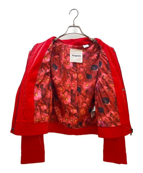 Desigual（デシグアル）Desigual (デシグアル) フェイクレザージャケット レッド サイズ:Mの古着・服飾アイテム
