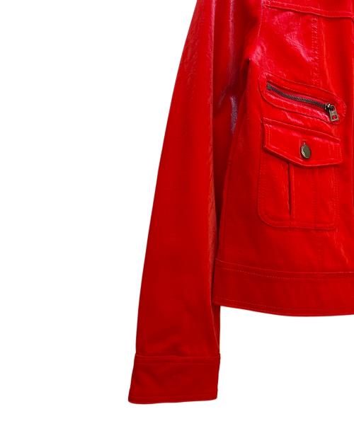Desigual（デシグアル）Desigual (デシグアル) フェイクレザージャケット レッド サイズ:Mの古着・服飾アイテム