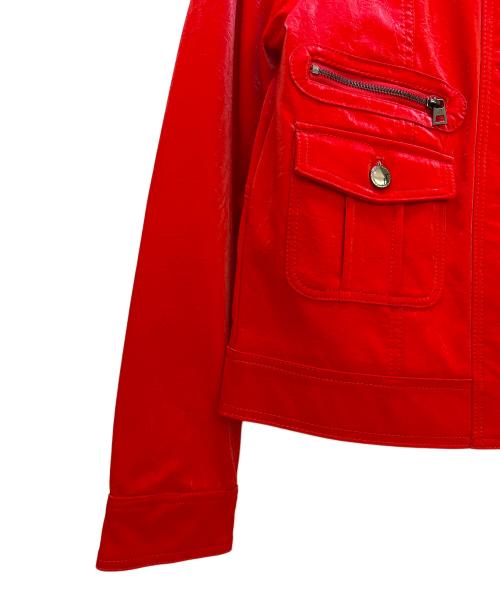 Desigual（デシグアル）Desigual (デシグアル) フェイクレザージャケット レッド サイズ:Mの古着・服飾アイテム