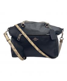 COACH（コーチ）の古着「2WAYショルダーバッグ」｜ブラック×ベージュ