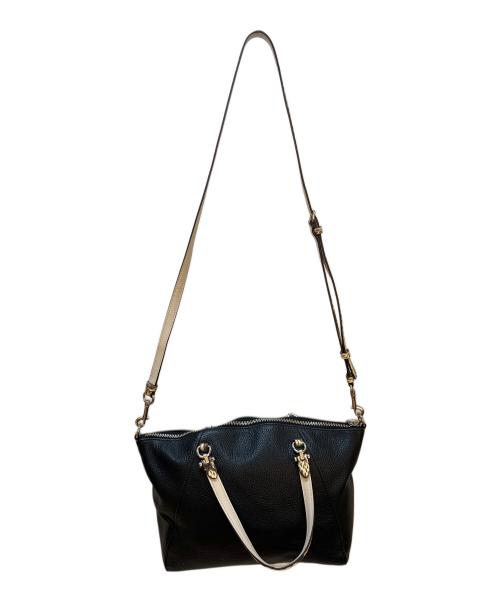COACH（コーチ）COACH (コーチ) 2WAYショルダーバッグ ブラック×ベージュの古着・服飾アイテム