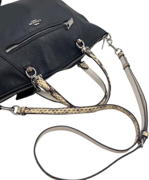COACH（コーチ）COACH (コーチ) 2WAYショルダーバッグ ブラック×ベージュの古着・服飾アイテム