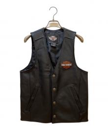 HARLEY-DAVIDSON（ハーレーダビッドソン）の古着「レザーベスト」｜ブラック