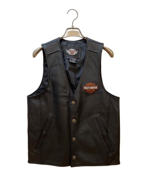 HARLEY-DAVIDSON（ハーレーダビッドソン）HARLEY-DAVIDSON (ハーレーダビッドソン) レザーベスト ブラック サイズ:Sの古着・服飾アイテム