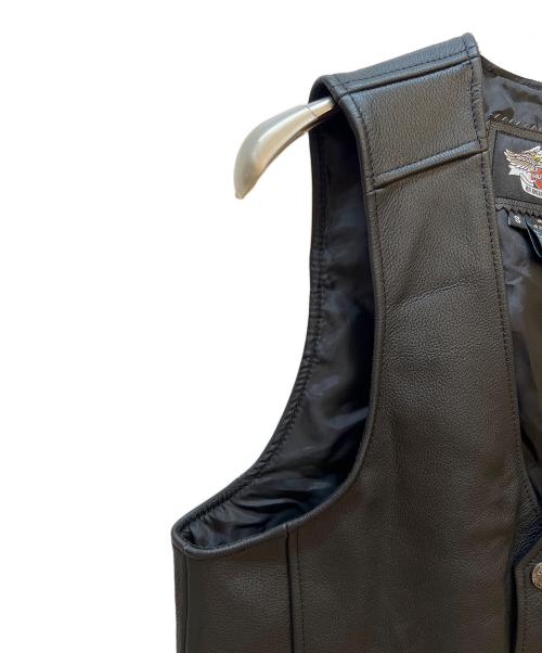 HARLEY-DAVIDSON（ハーレーダビッドソン）HARLEY-DAVIDSON (ハーレーダビッドソン) レザーベスト ブラック サイズ:Sの古着・服飾アイテム