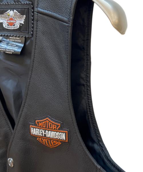 HARLEY-DAVIDSON（ハーレーダビッドソン）HARLEY-DAVIDSON (ハーレーダビッドソン) レザーベスト ブラック サイズ:Sの古着・服飾アイテム