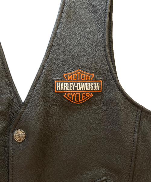 HARLEY-DAVIDSON（ハーレーダビッドソン）HARLEY-DAVIDSON (ハーレーダビッドソン) レザーベスト ブラック サイズ:Sの古着・服飾アイテム