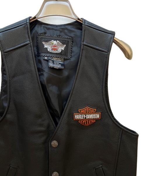 HARLEY-DAVIDSON（ハーレーダビッドソン）HARLEY-DAVIDSON (ハーレーダビッドソン) レザーベスト ブラック サイズ:Sの古着・服飾アイテム