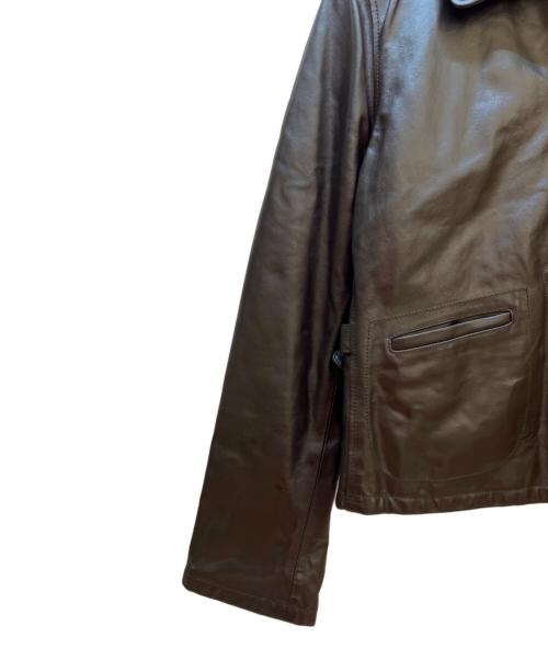ARMANI JEANS（アルマーニジーンズ）ARMANI JEANS (アルマーニジーンズ) レザージャケット ブラウン サイズ:42の古着・服飾アイテム