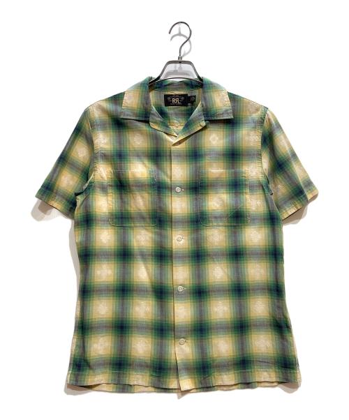 RRL（ダブルアールエル）RRL (ダブルアールエル) 半袖シャツ グリーン×イエロー サイズ:Sの古着・服飾アイテム