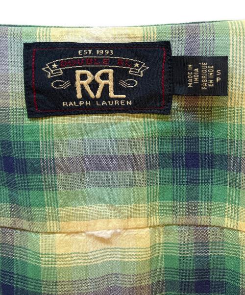 RRL（ダブルアールエル）RRL (ダブルアールエル) 半袖シャツ グリーン×イエロー サイズ:Sの古着・服飾アイテム