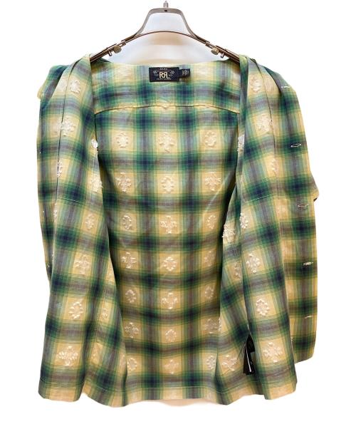 RRL（ダブルアールエル）RRL (ダブルアールエル) 半袖シャツ グリーン×イエロー サイズ:Sの古着・服飾アイテム
