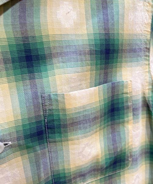 RRL（ダブルアールエル）RRL (ダブルアールエル) 半袖シャツ グリーン×イエロー サイズ:Sの古着・服飾アイテム