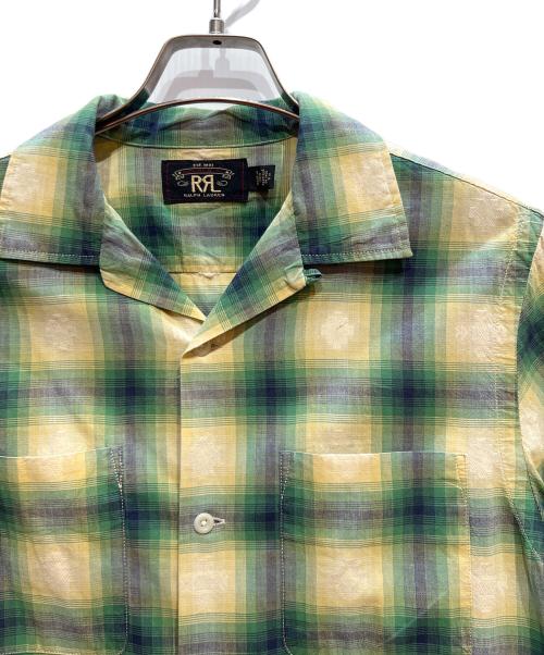 RRL（ダブルアールエル）RRL (ダブルアールエル) 半袖シャツ グリーン×イエロー サイズ:Sの古着・服飾アイテム