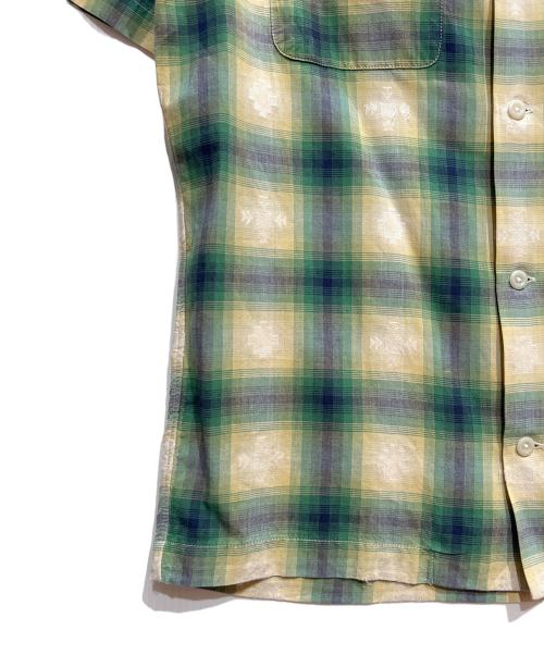 RRL（ダブルアールエル）RRL (ダブルアールエル) 半袖シャツ グリーン×イエロー サイズ:Sの古着・服飾アイテム