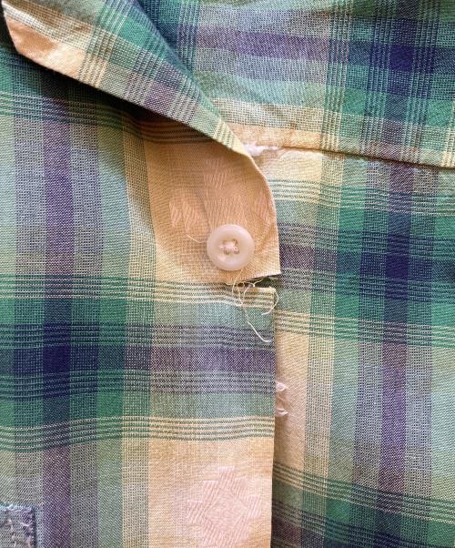 RRL（ダブルアールエル）RRL (ダブルアールエル) 半袖シャツ グリーン×イエロー サイズ:Sの古着・服飾アイテム