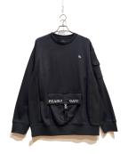 PEARLY GATESパーリーゲイツ）の古着「ドビーフリース クルーネックプルオーバー」｜ブラック