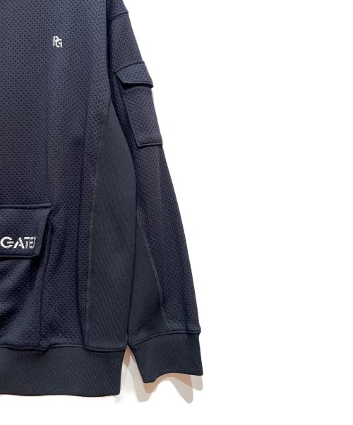 PEARLY GATES（パーリーゲイツ）PEARLY GATES (パーリーゲイツ) ドビーフリース クルーネックプルオーバー ブラック サイズ:Mの古着・服飾アイテム