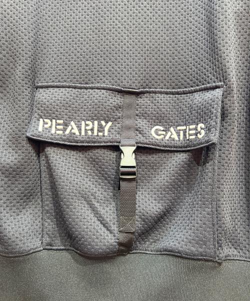 PEARLY GATES（パーリーゲイツ）PEARLY GATES (パーリーゲイツ) ドビーフリース クルーネックプルオーバー ブラック サイズ:Mの古着・服飾アイテム
