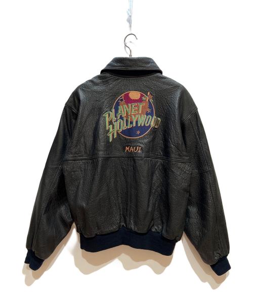 PLANET HOLLYWOOD（プラネットハリウッド）PLANET HOLLYWOOD (プラネットハリウッド) レザージャケット ブラック サイズ:Lの古着・服飾アイテム