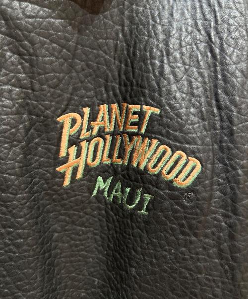 PLANET HOLLYWOOD（プラネットハリウッド）PLANET HOLLYWOOD (プラネットハリウッド) レザージャケット ブラック サイズ:Lの古着・服飾アイテム
