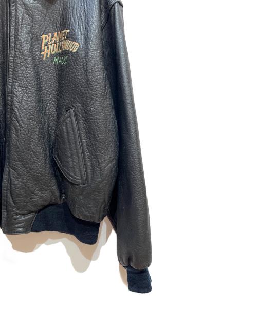 PLANET HOLLYWOOD（プラネットハリウッド）PLANET HOLLYWOOD (プラネットハリウッド) レザージャケット ブラック サイズ:Lの古着・服飾アイテム