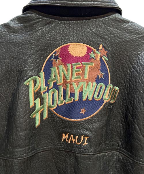 PLANET HOLLYWOOD（プラネットハリウッド）PLANET HOLLYWOOD (プラネットハリウッド) レザージャケット ブラック サイズ:Lの古着・服飾アイテム